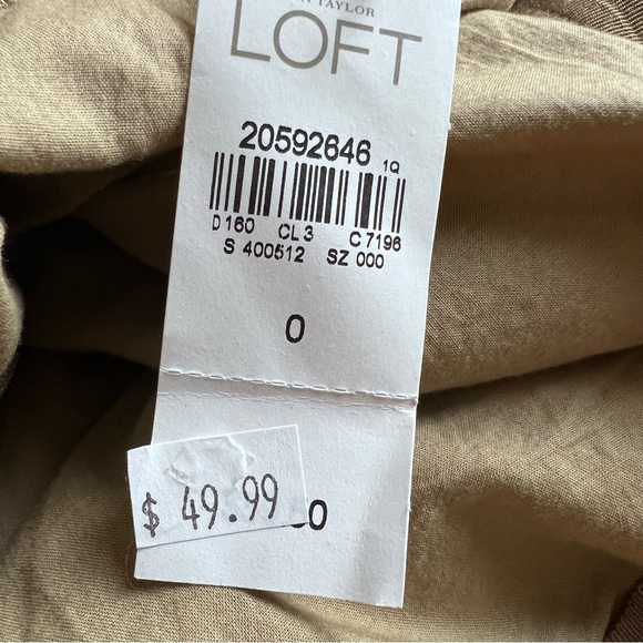 NWT Loft Khaki Linen A-Line Skirt Size 0 - Picture 13 of 16